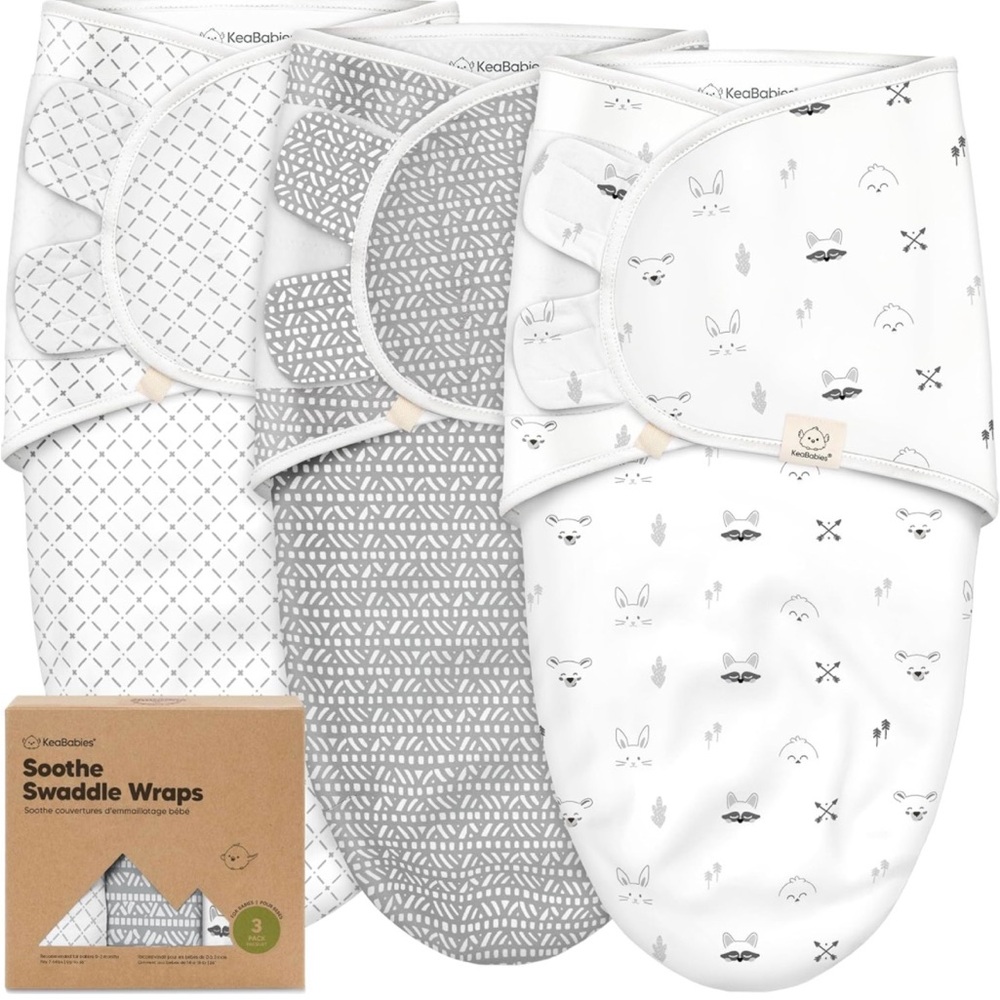 Gray and White Swaddle Wraps